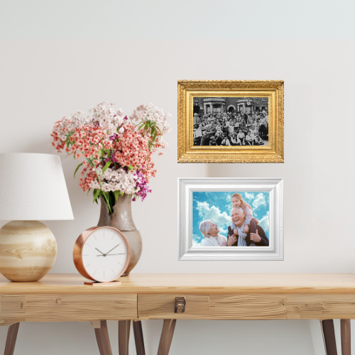 Pictures and decorations at a retirement home offering assisted living and memory care