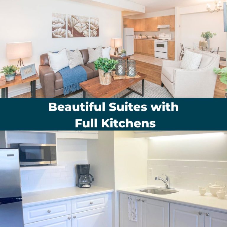 Spacious senior apartment featuring a full kitchen and modern living area at Villagia in the Glebe, Ottawa