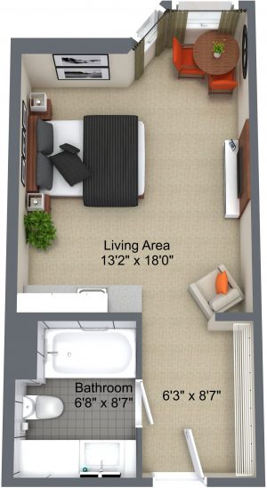Robertson House (Studio) - Studio - 3D Floor Plan